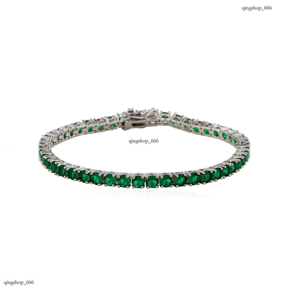 4mm Crystal Zircon Tennis Chain Hip Hop Summer Personality Clasp Colorful Dia Single Row Women's Bracelet Jewelry