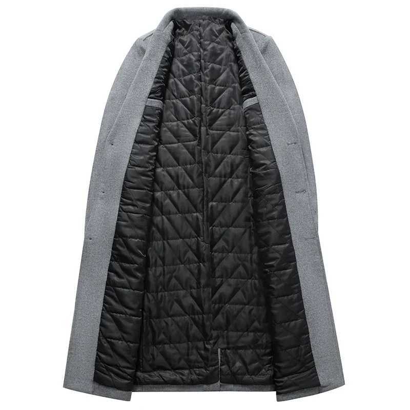 New Outdoor Slim-Fit Trend Warm British Style Long Trench Coat Business Mens Woolen Coat Fashion Casual Thick Woolen CoatXJ250809