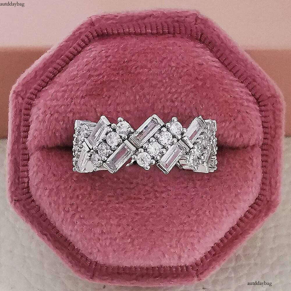 2025 Choucong Handmde Elegant Ins Top Sell Jewelry Sterling Sier Fill Baquette Cut 5A Cubic Zircon CZ Dia Party Eternity Women Wedding Ring Gift
