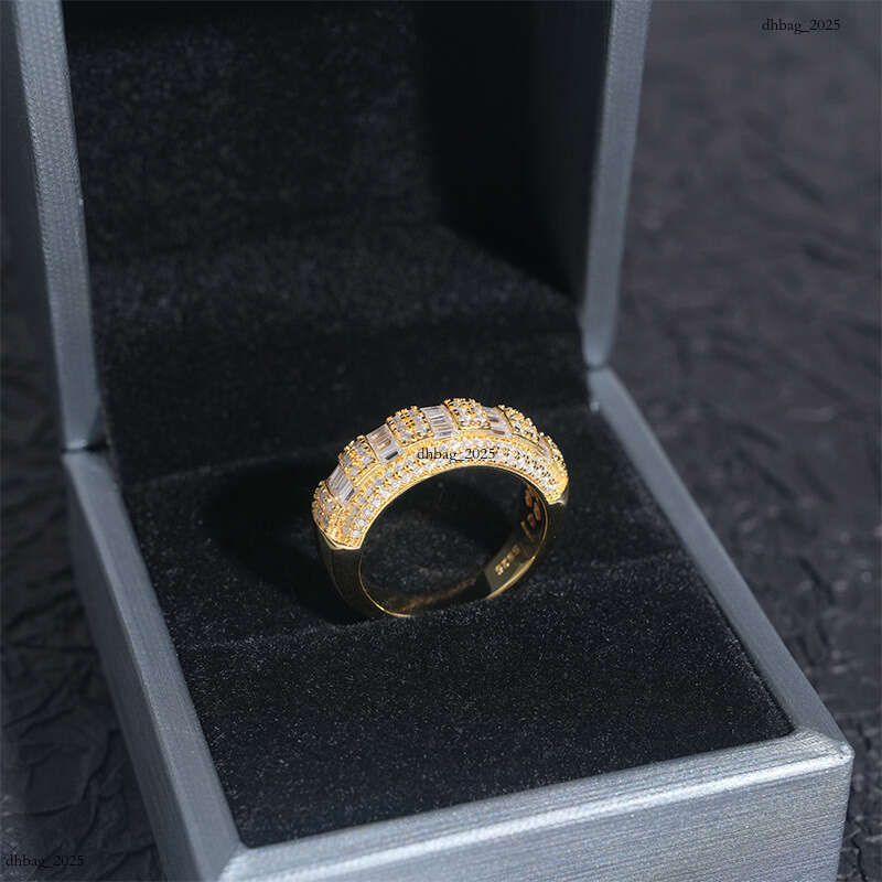 ICED OUT New Design Silver Moissanite Men Women Hip Hop Style Circle Ring