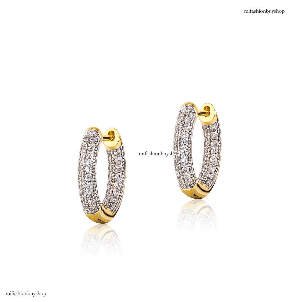 Minimalist Fashion Elegant Full Dia Hollow Classic Slimming Hoop Earrings Unisex Versatile