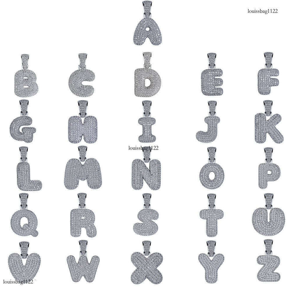 Hip Hop 26 English Letters Pendant Unisex Trendy Brand Moissanite chain Necklace