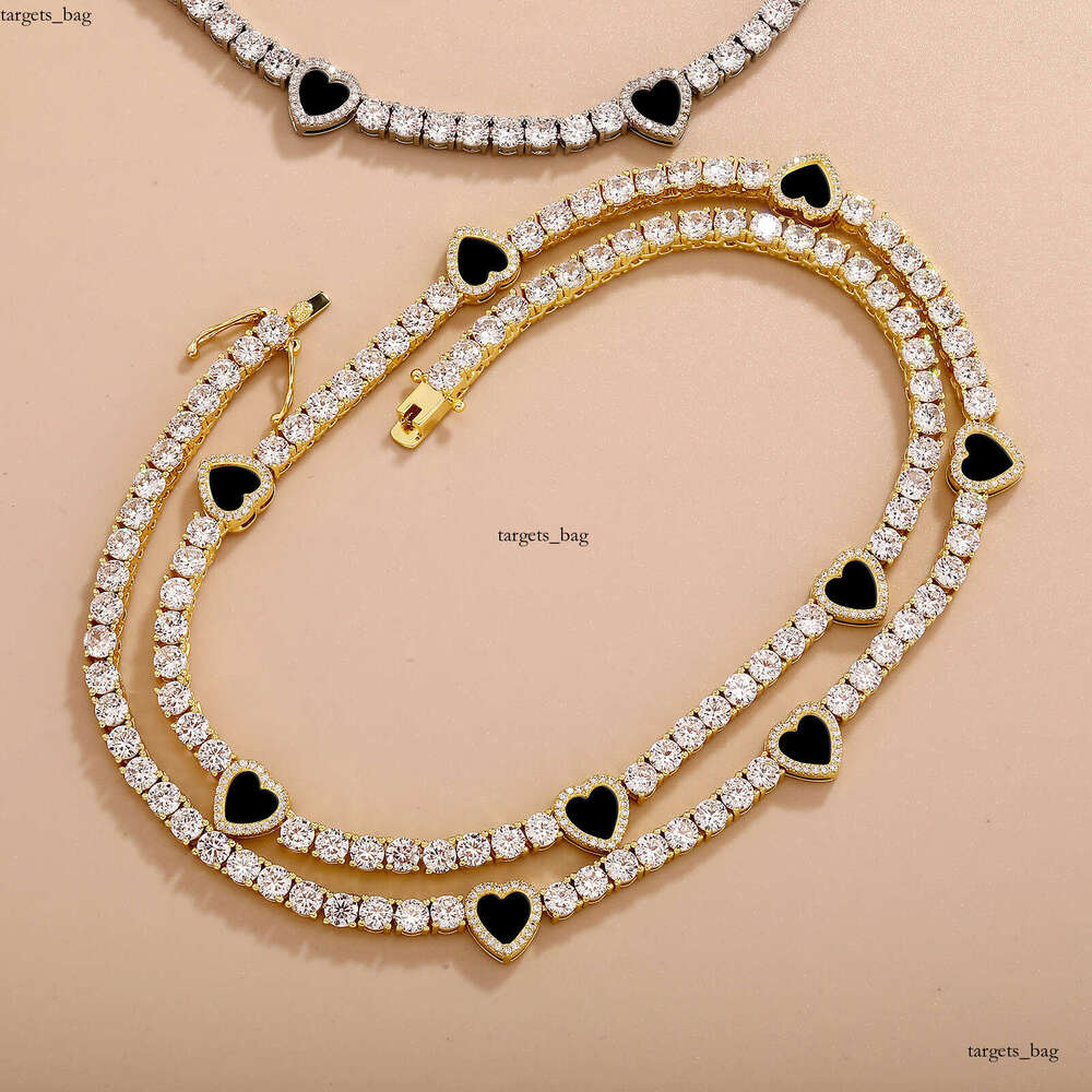Heart Moissanite chain Bracelet Tennis Necklace for Women Exquisite High-end Clavicle Chain Accessory