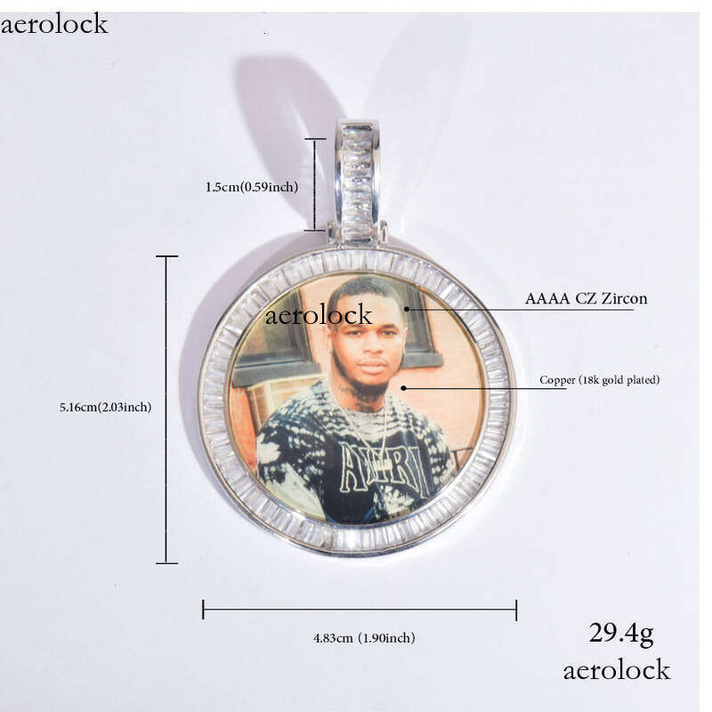 Jewelry Hip-Hop Sugar Cube Moissanite chain Photo Sier Rose Gold Round DIY Pendant Necklace
