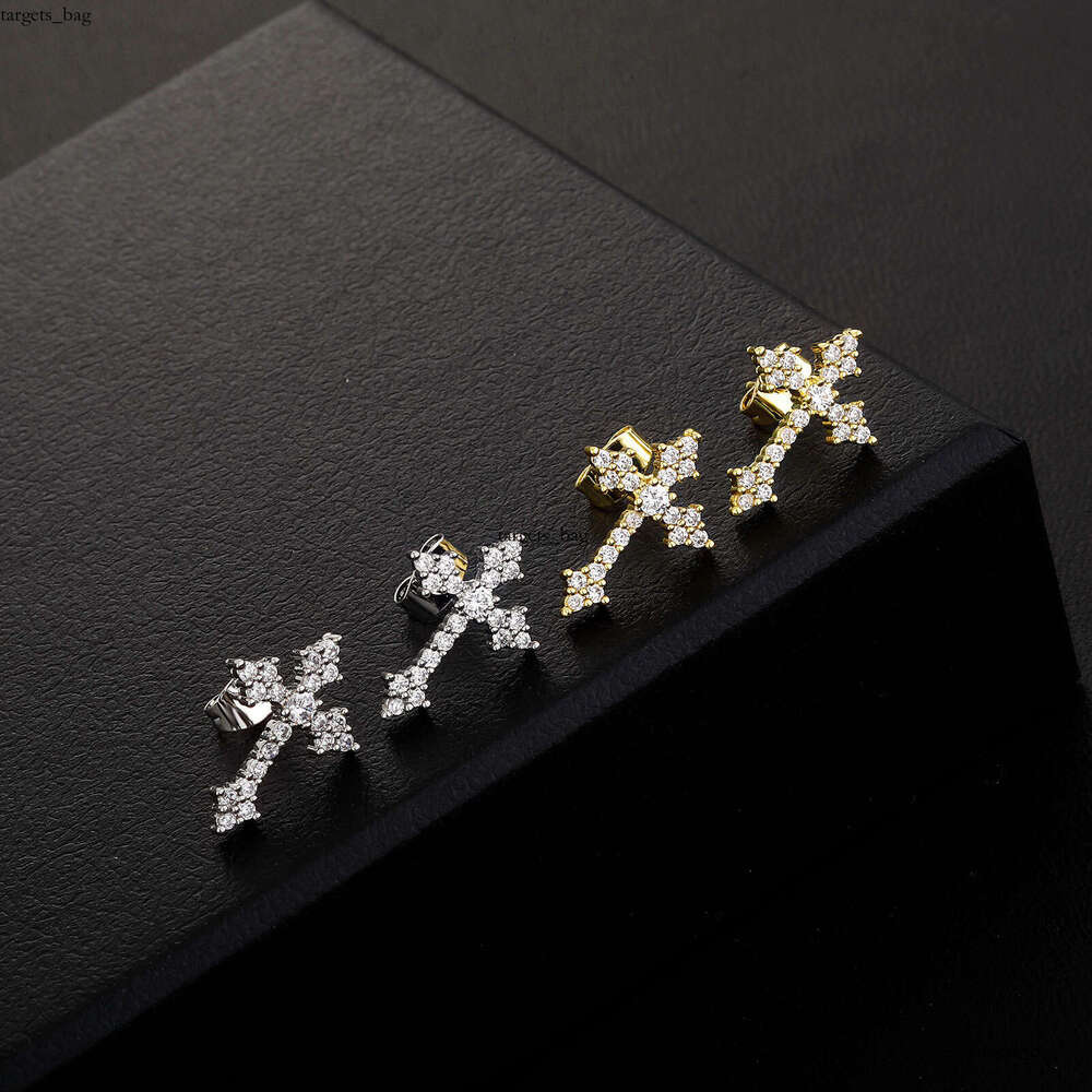 Minimalist Mini Cross Hip Hop Micro Paved Zircon Fashion Earrings for Men and Women