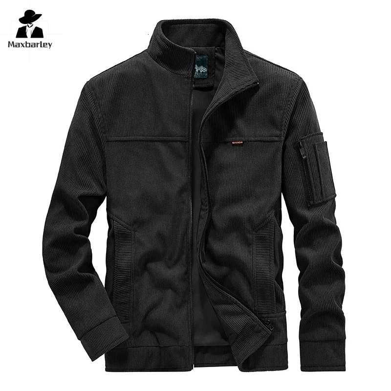 2024 New Corduroy Jacket Mens Autumn Vintage Windproof Zipper Pocket Baseball Jacket Casual Fishing Stand-up Collar Work Jackets W250809