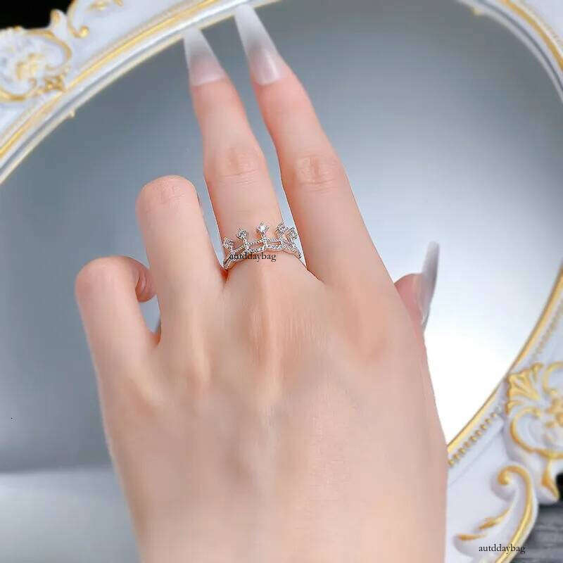 Choucong Ins Top Sell Elegant Wedding Rings Jewelry Genuine 100% Sterling Sier Pave Lab Moissanite Dia Eternity Lace King Women Crown Ring Gift