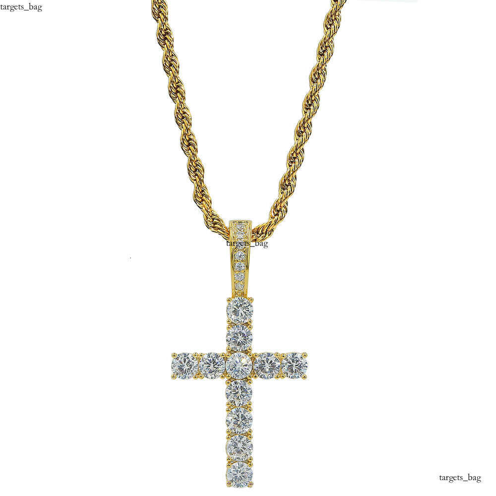 Micro Paved Moissanite chain Hip Hop Necklace Ankh Key Cross Pendant Chain Gold Australia