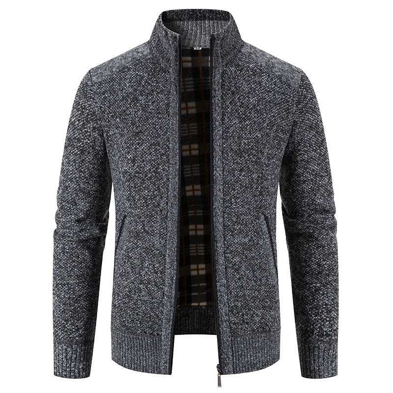 Mens Knit Jacket Super Soft Sweater Cardigan Zipper Up Winter Thickened Warm Jumper Smart Casual Clothing for Men Cold Overcoat W250809