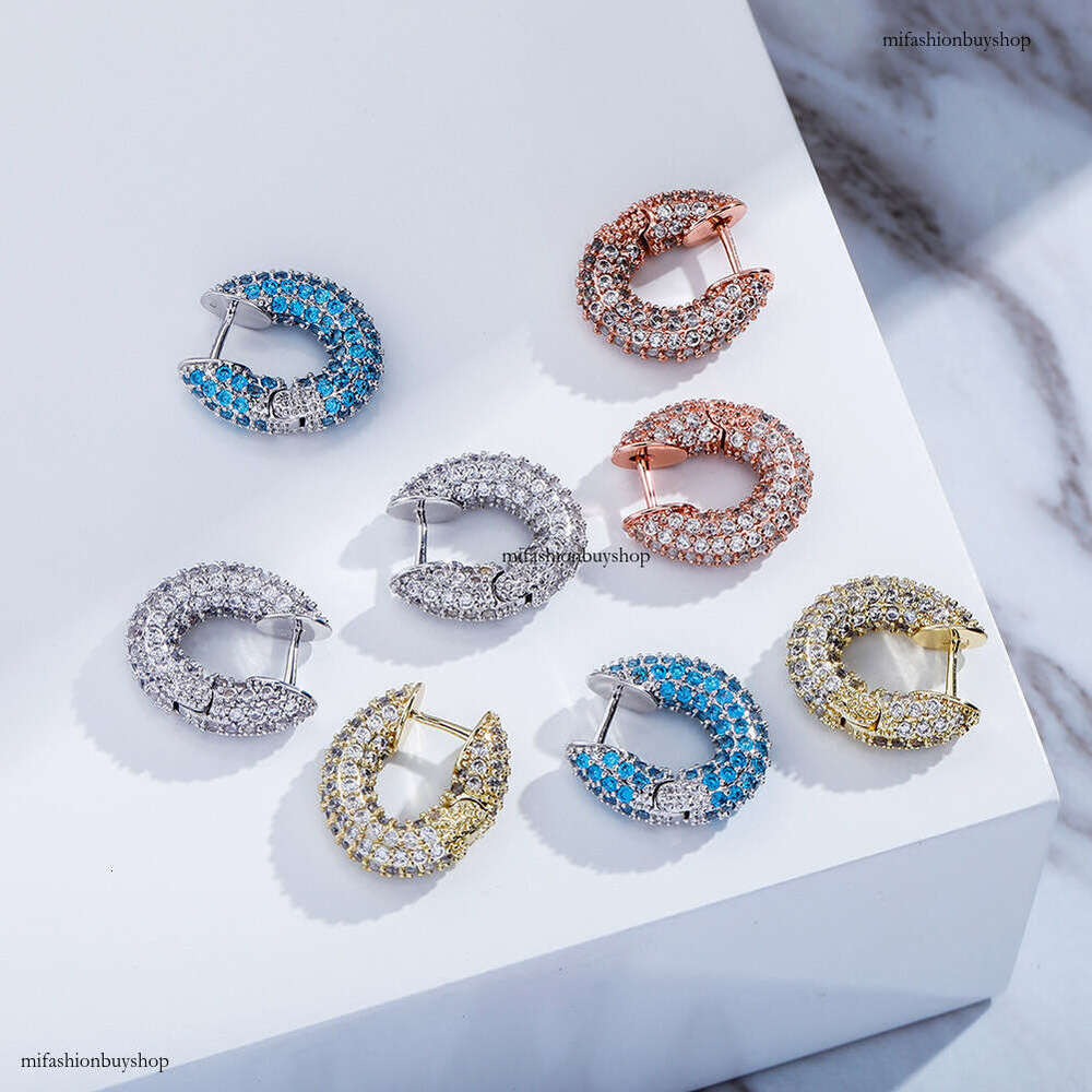 INS Style Full Dia Women's Simple Versatile Earrings Trendy Studs for Women