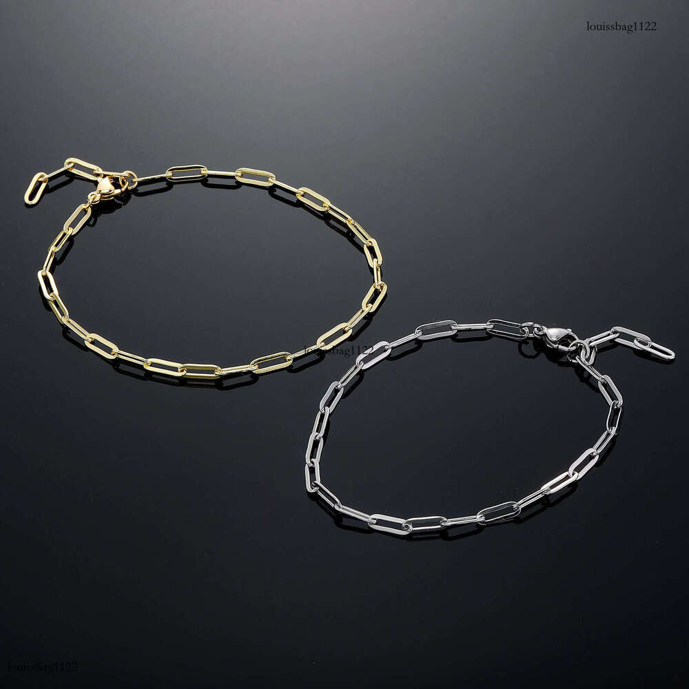Gold-Plated Sterling Silver Necklace Women's Bracelet Cuban Non-Fading Chain Jewelry