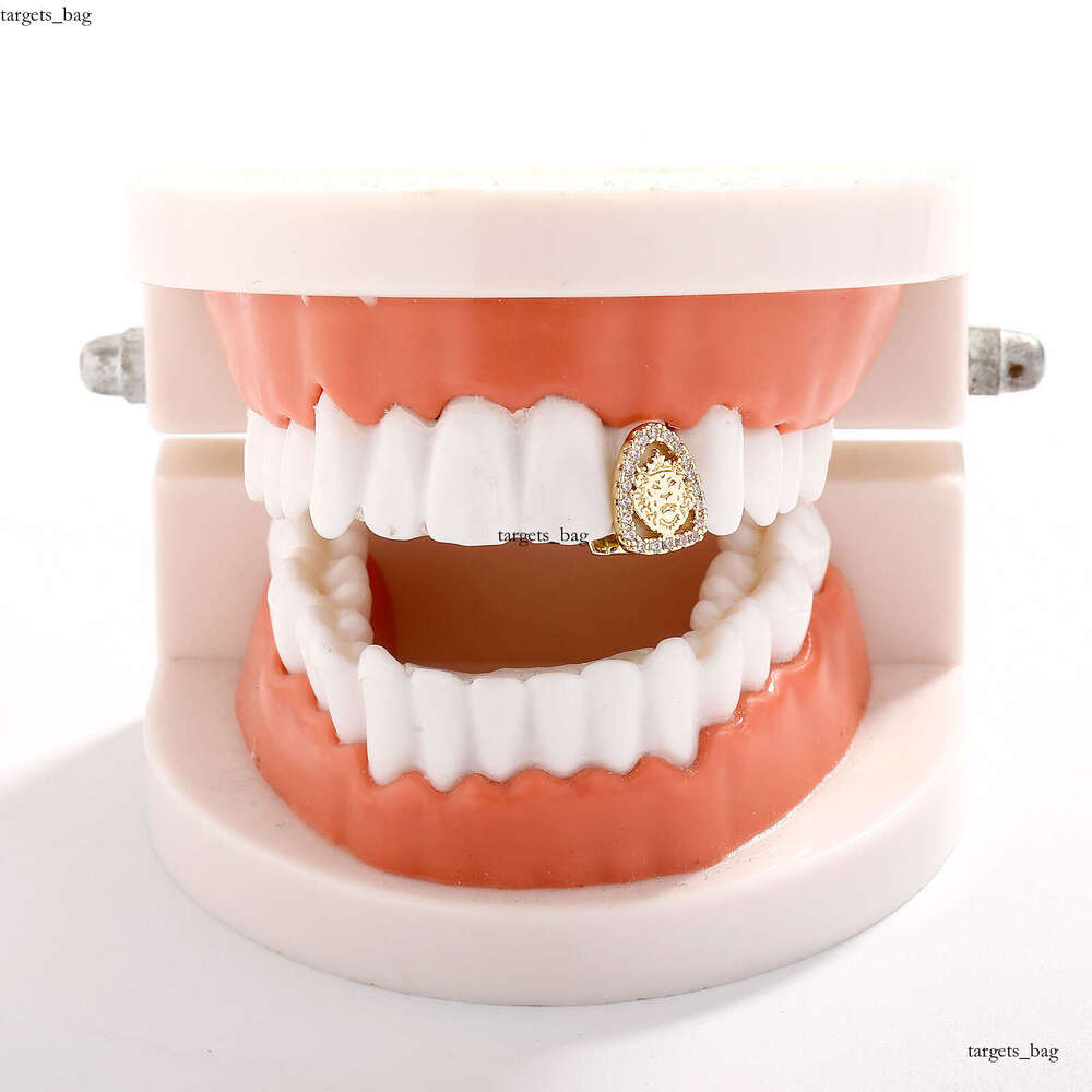 Single Gold Hollow Carved Animal Lion Hip Hop Bracelet Fashion Men and Women Cool Tooth Jewelry 111