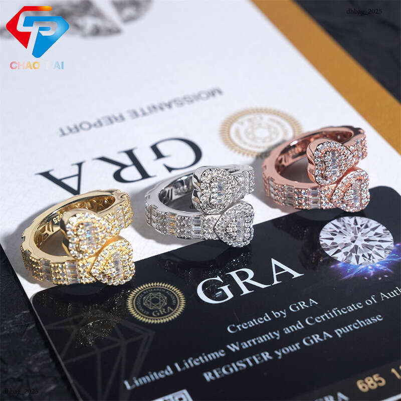 ICED OUT Hot New Sterling Silver Moissanite Heart Shape Best Selling High Quality Ring
