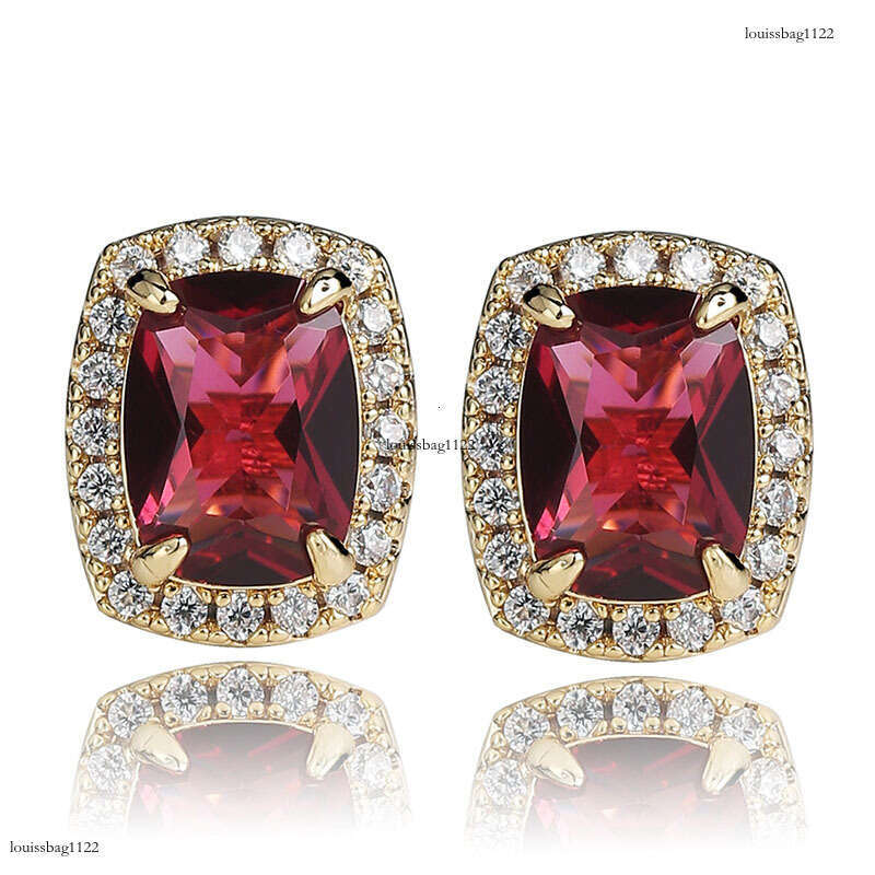 Inshiphop Hip-Hop Style Colorful Large Zircon Personality Earrings Gold Jewelry