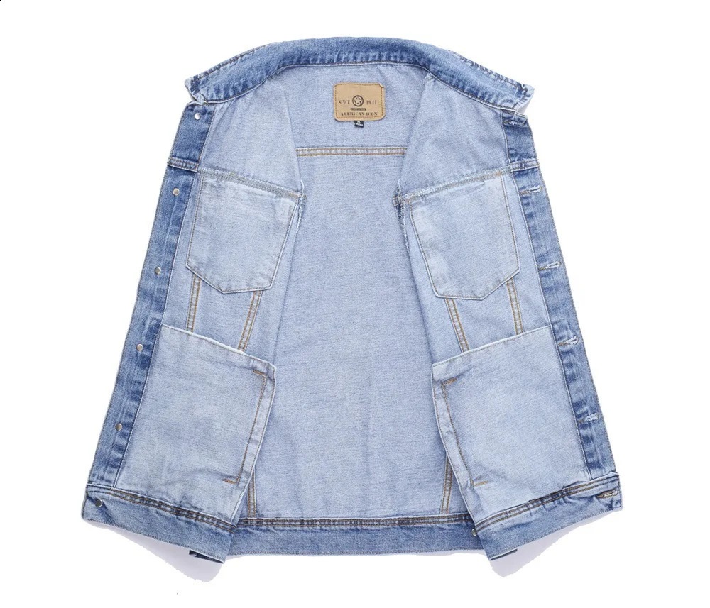 Mens Cargo Denim Vest Multi Pockets Sleeveless Jacket Fashion Washed Jeans Waistcoats Male Waistcoats Vests Sleeveless Jackets 250805