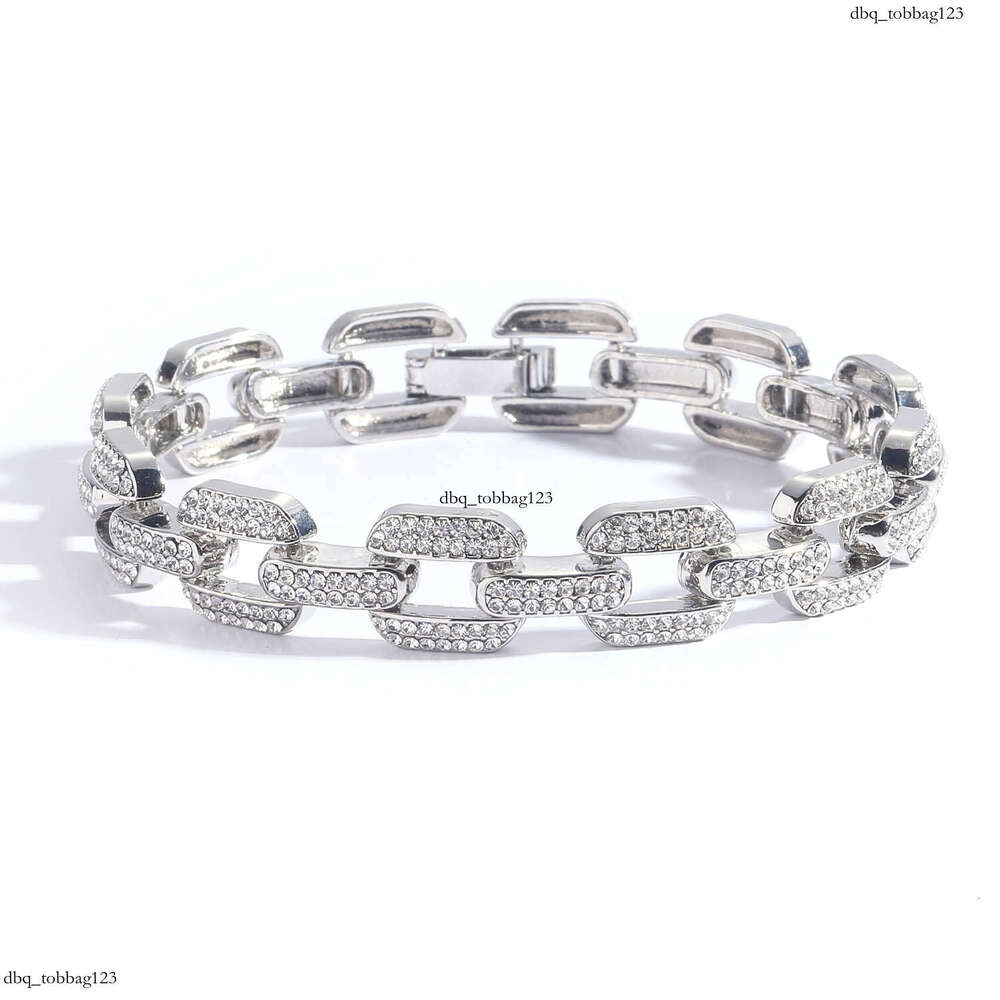 12mm Geometric Full Dia Alloy Bracelet Men's Trendy Brand Personality Accessory