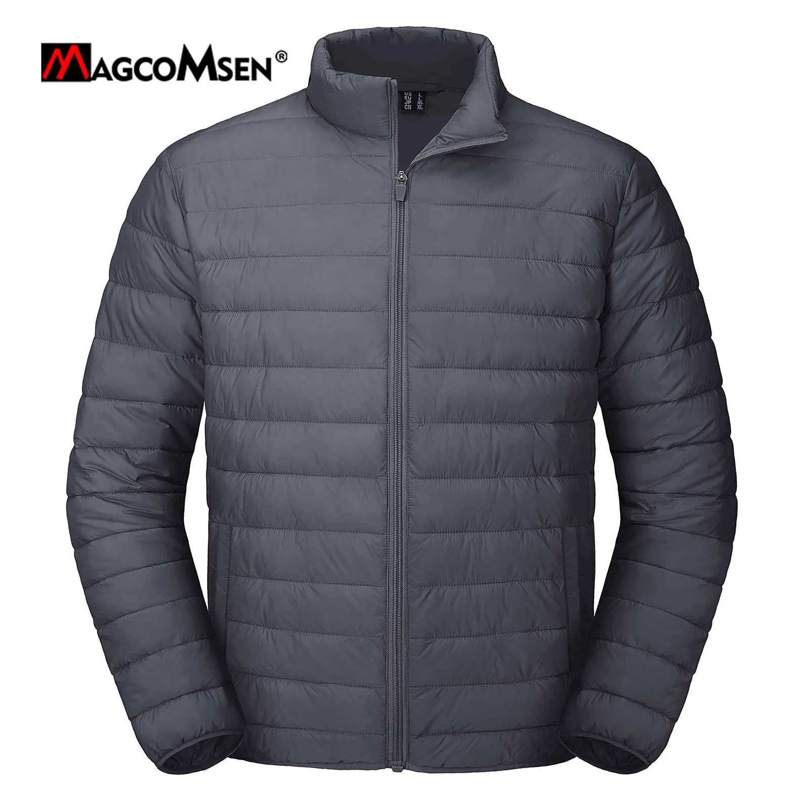 Magcomsen Winter Mens Lightweight Down Jacket Cold Weather Thermal Coats Waterproof Windproof Puffer Jacket W250809