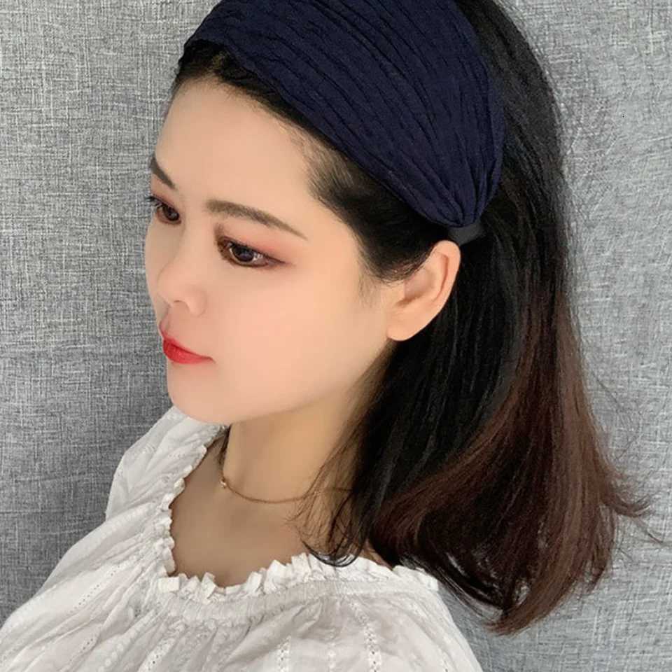 Fashion Wide Edge Solid Color Non Slip Bands Wen Hair Hoop Girls Hair Accessories Ladies Hair Accessories Gifts Y250809