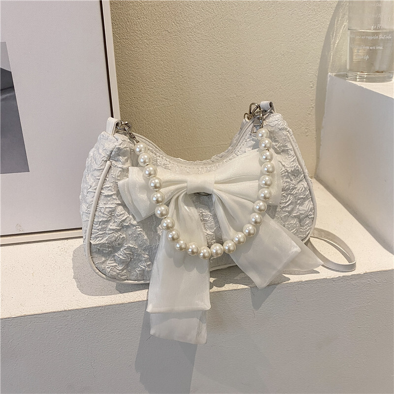 2025 Autumn New Fashion Bow Handbag New Fashion Pearl Armpit Bag Women s Shoulder Bag New Women s Crossbody fashion Bag Autumn New Pleated Designer Ba