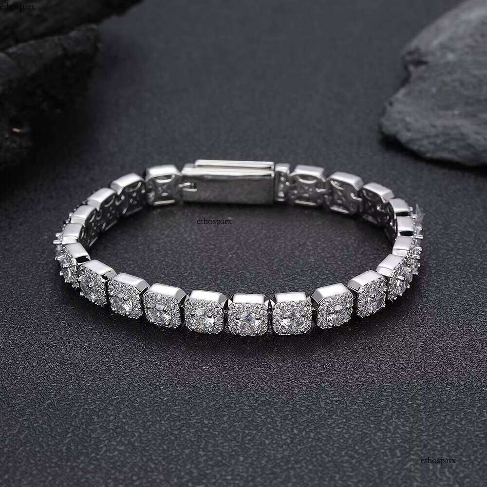 NUOYA Hip Hop Jewelry Gold Plated Iced Out Bracelet Unisex Shiny Cubic Zircon Clustered Tennis Chain for Gifts