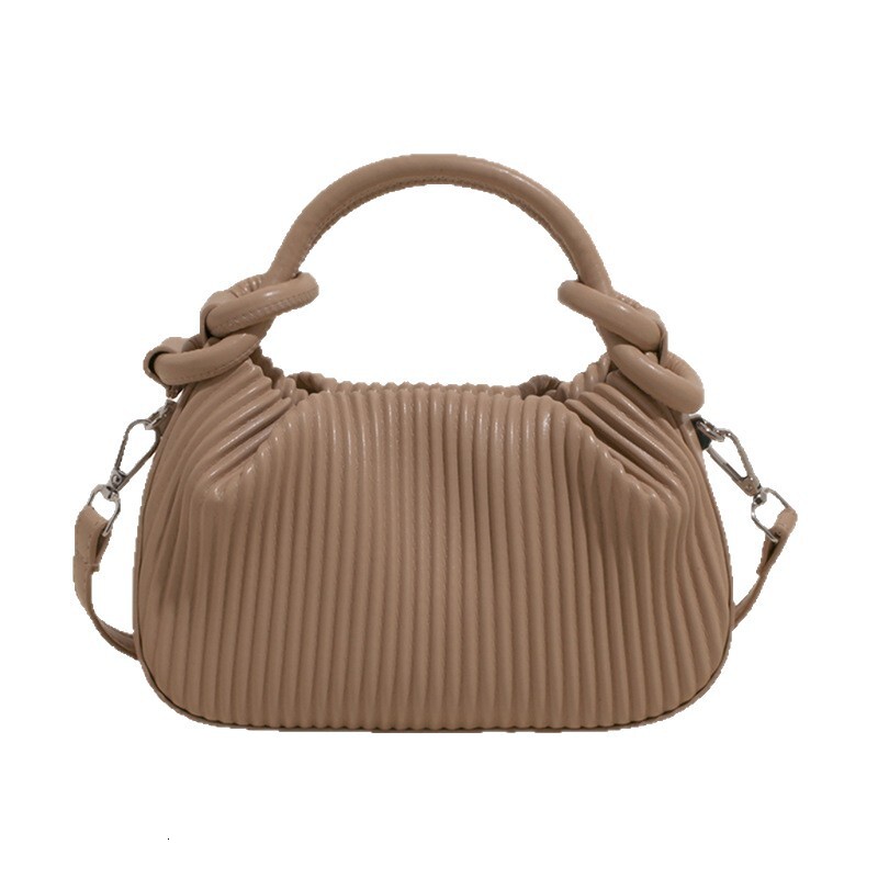 2025 Autumn New Women s Textured Vertical Striped Handbag Fashionable Niche Design Women s Crossbody Bag New Women s fashion Shoulder Bag Autumn New D