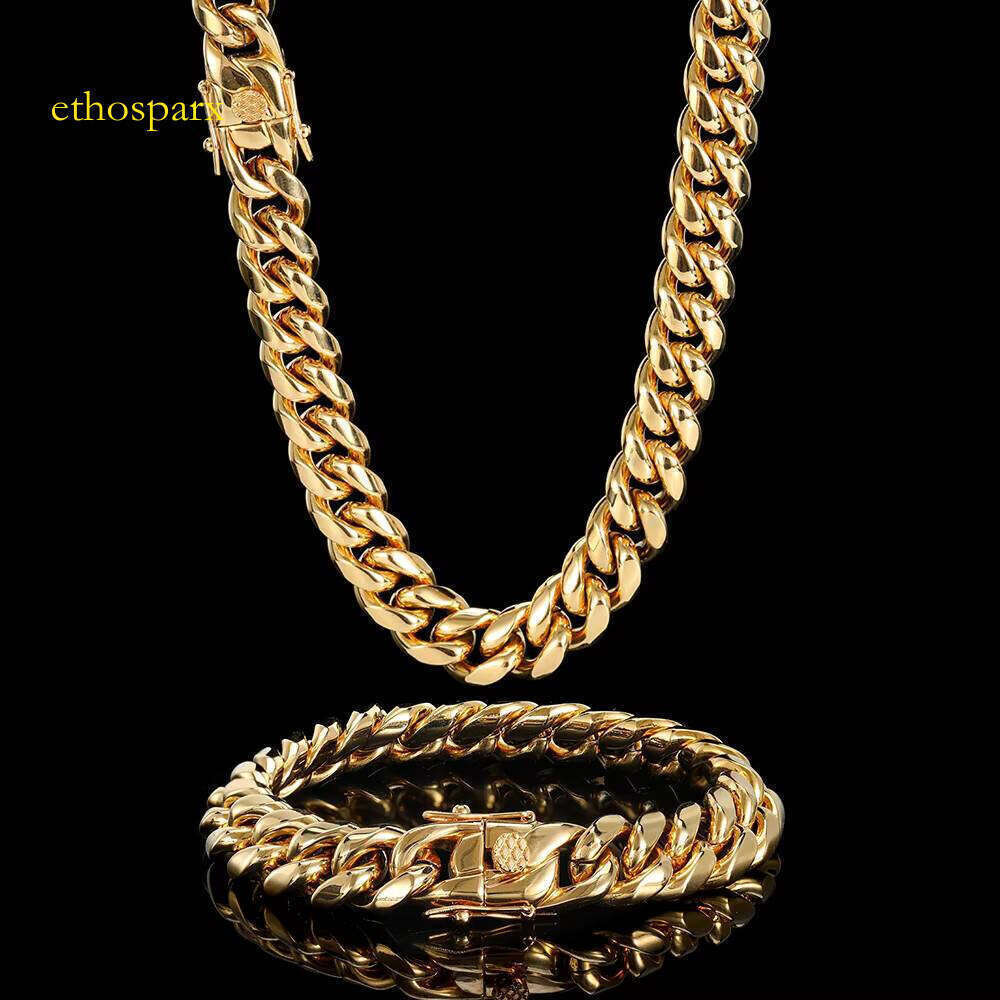 Nuoya Wholesale Men Bracelets Hip Hop Gold Cuban Link Chain