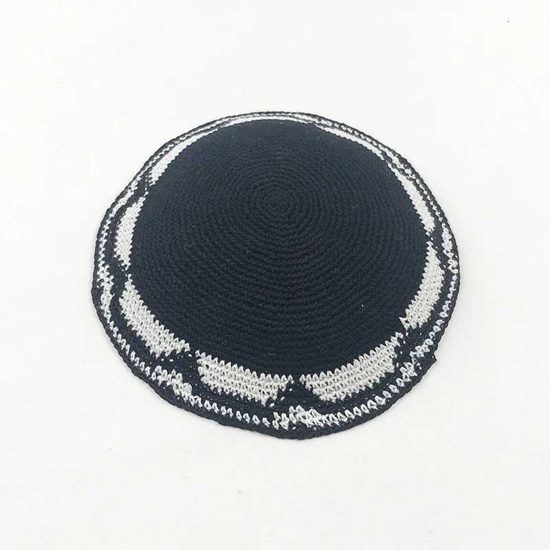 Black Hand-Made Kippah Yarmulke Judaica Yamaka Kippa Yamakah Yarmulka Hat for Men (15CM 5.9INCH) W250809