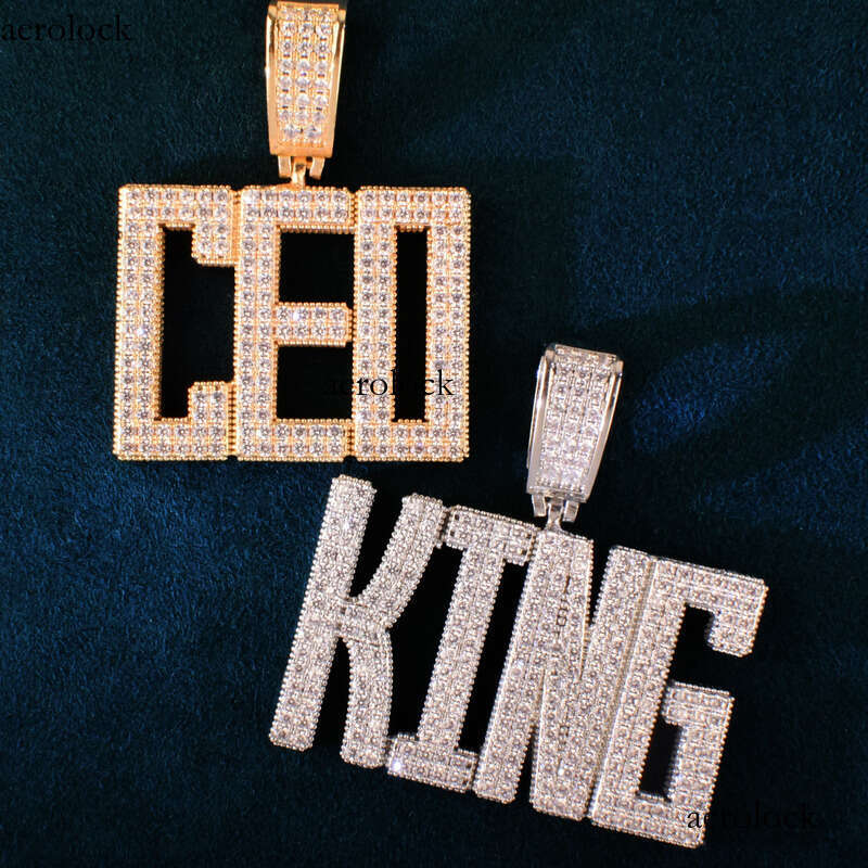 Hip-Hop Full Moissanite chain Regular Script Letter Trendy Brand DIY Splicing Personalized Niche Design Pendant Necklace