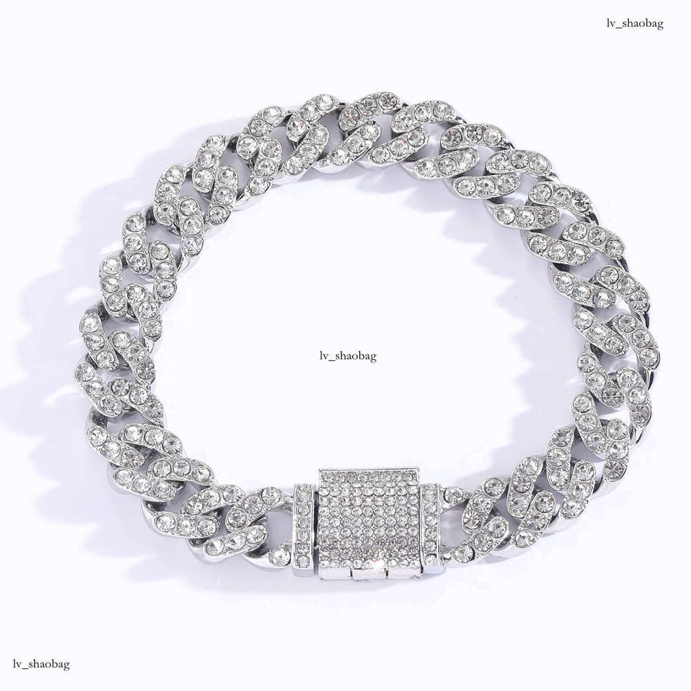 Alloy Necklace 12mm Single Row Full Dia Men's Personality Hip Hop Cuban Chain Accessory