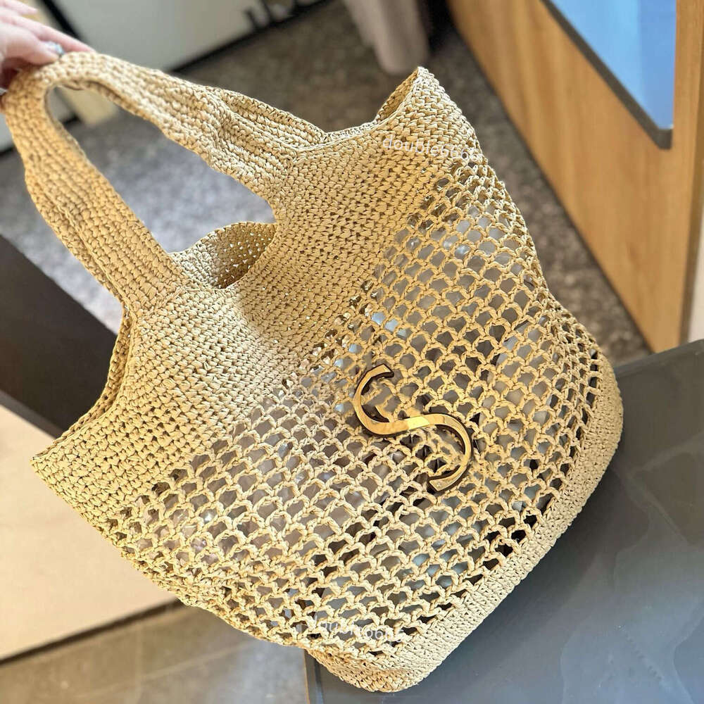 Luxury Women's Straw Tote Bag Designer Summer Trip Beach Bag Large Capacity Women's Tote Bag Cut-out Crossbody Bag Travel Bag Casual Shoulder Bag Work Bag Airport Bag