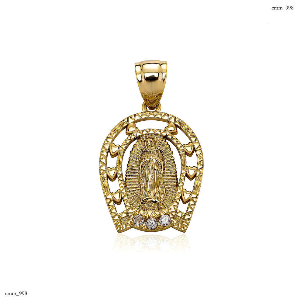 Gold-Plated Buddha Statue Moissanite chain Pendant Guardian God Men's Peace Tag Hip-Hop Trend Solid Necklace