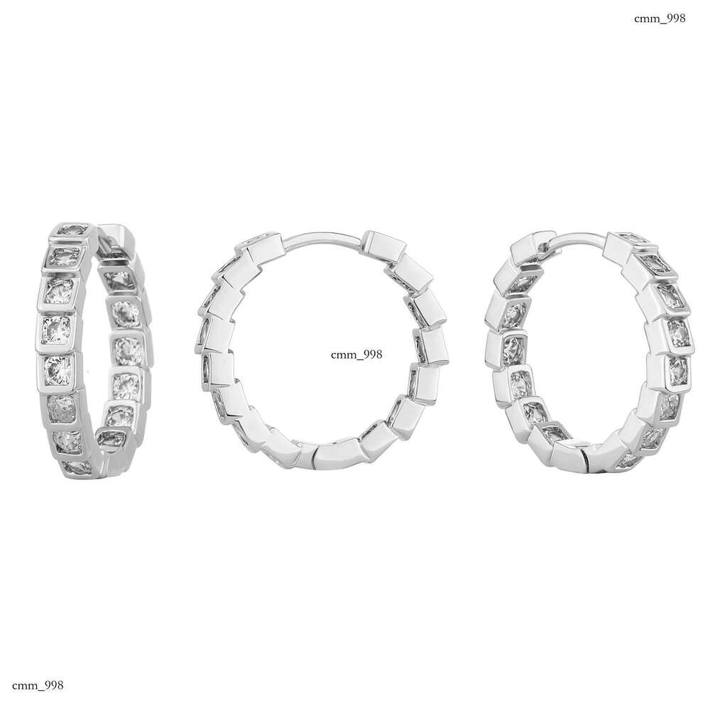 Niche Design Light Zircon Square Hoop Fashion Personality Versatile Internet Celebrity Simple Earrings