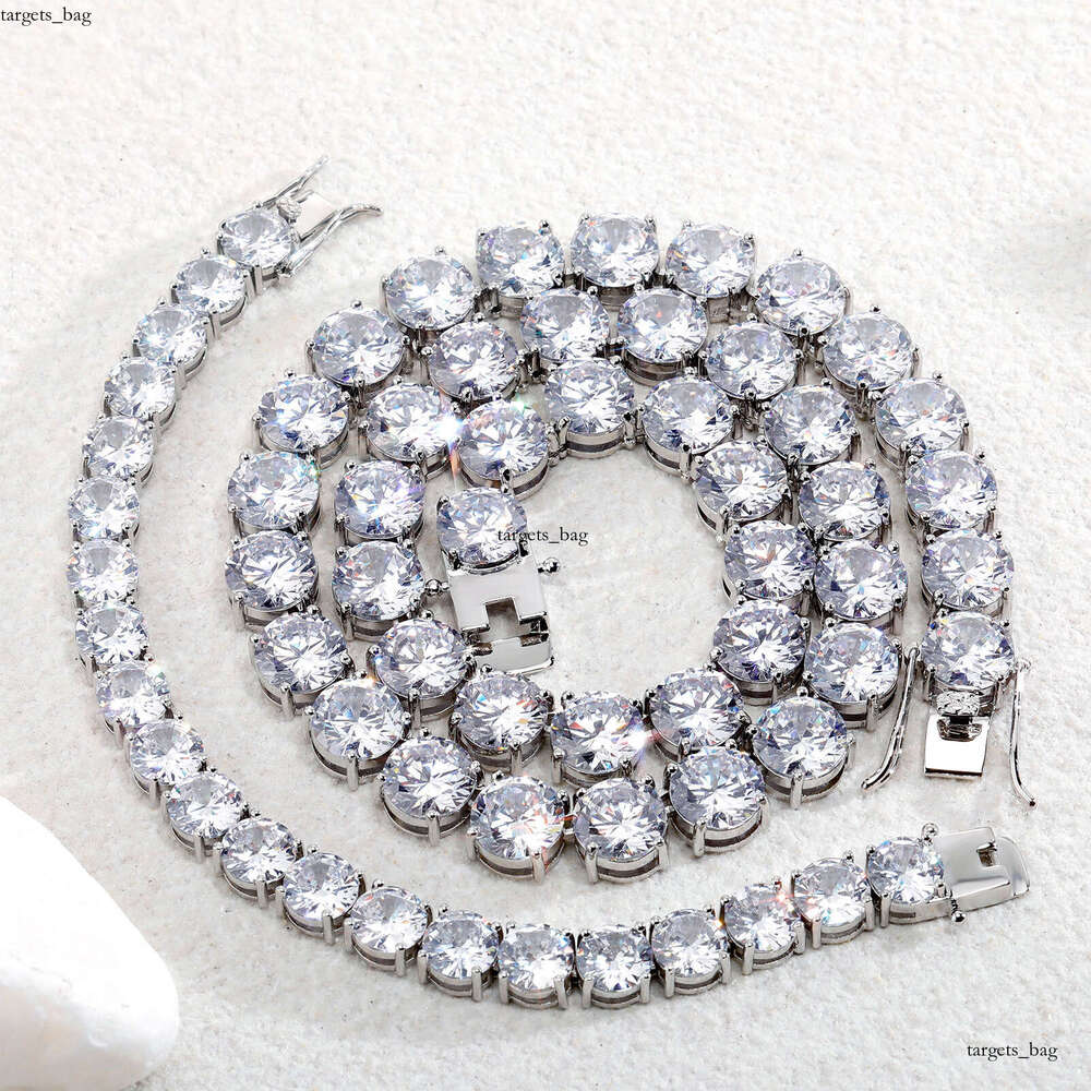 Hip Hop Style Necklace 8-10mm Single Row Full Dia Unisex Personality Trendy Tennis Chain