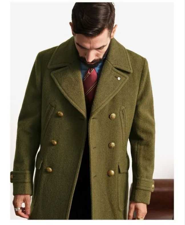 New Mens Clothing British Mens Mid to Long Length Long Sleeved Woolen Coat Jacket XJ250809