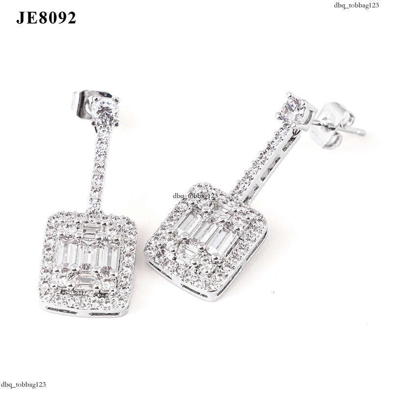 ICED OUT Trendy Fashion AccessorieIced Out VVS Real Gold Plated Inlaid Straight T Cubic Zirconia Earrings Jewelry