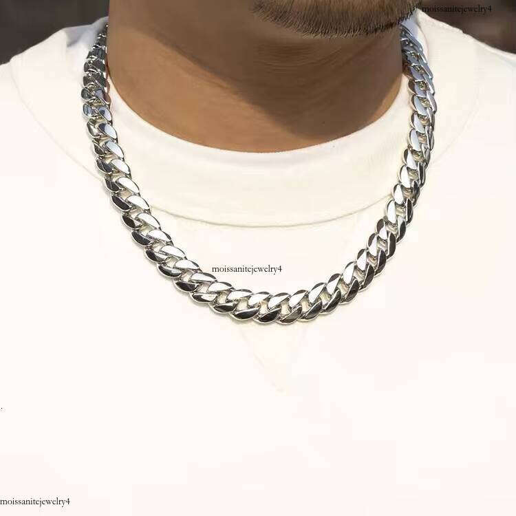 Simple Design Sterling Gold Plated 12mm Wide Sier Cuban Chain Bracelet Hip Hop Jewelry Necklace for Men Women