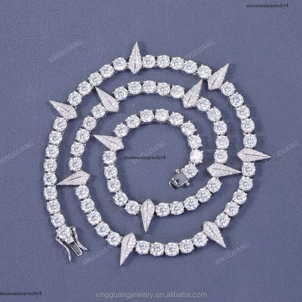 XG Fancy Tennis Pass Dia Tester Sier Vvs Moissanite Chains Fine Jewelry Necklaces