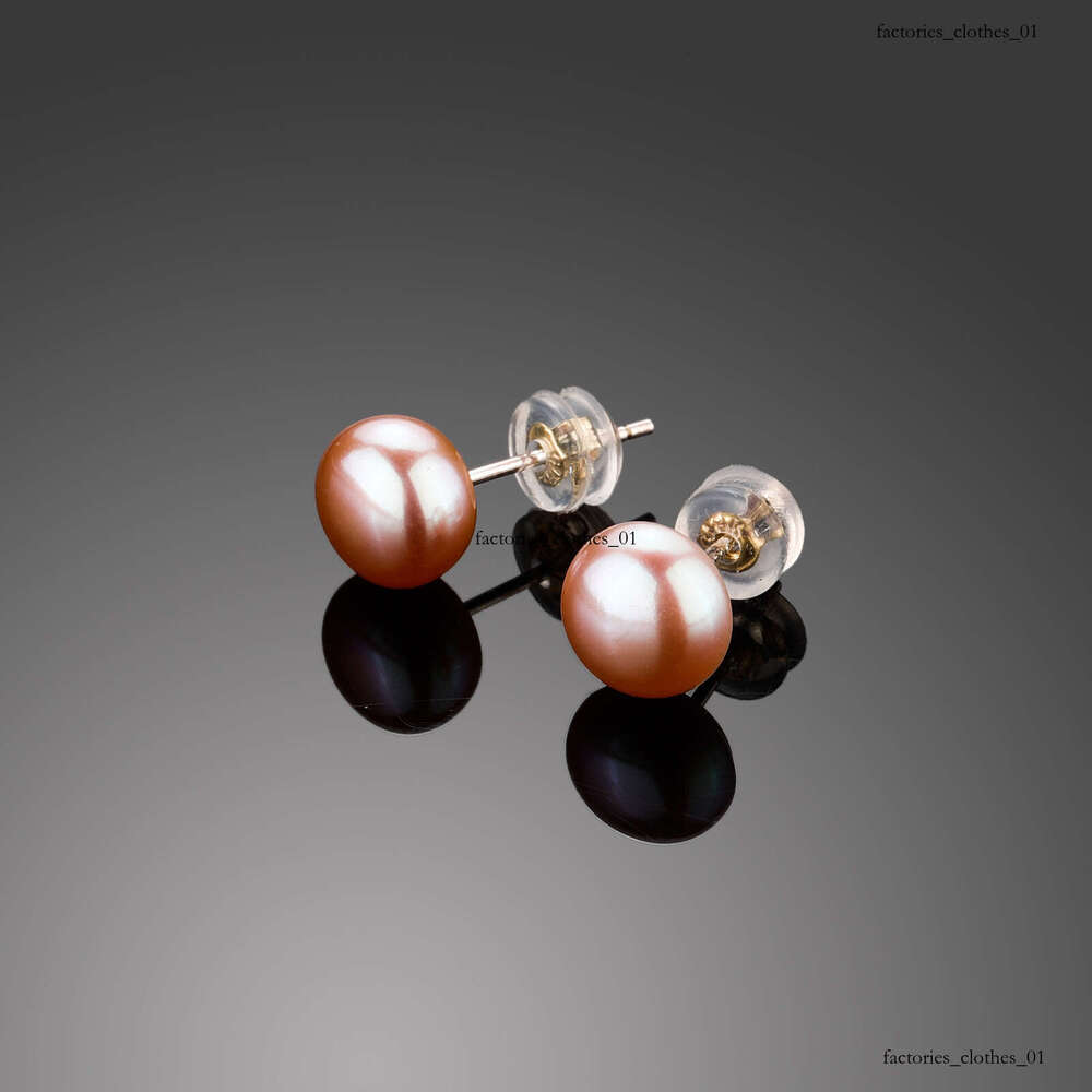 Zhuji 5A Grade Flawless Freshwater Pink Pearl Earrings Full Pure Sier Classic Ear Studs