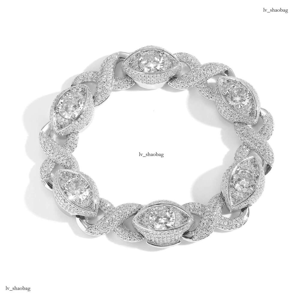 15MM Infinite Eye Figure-8 Cuban Chain Micro Paved Zircon Personality Street Niche Hip Hop Men's Bracelet
