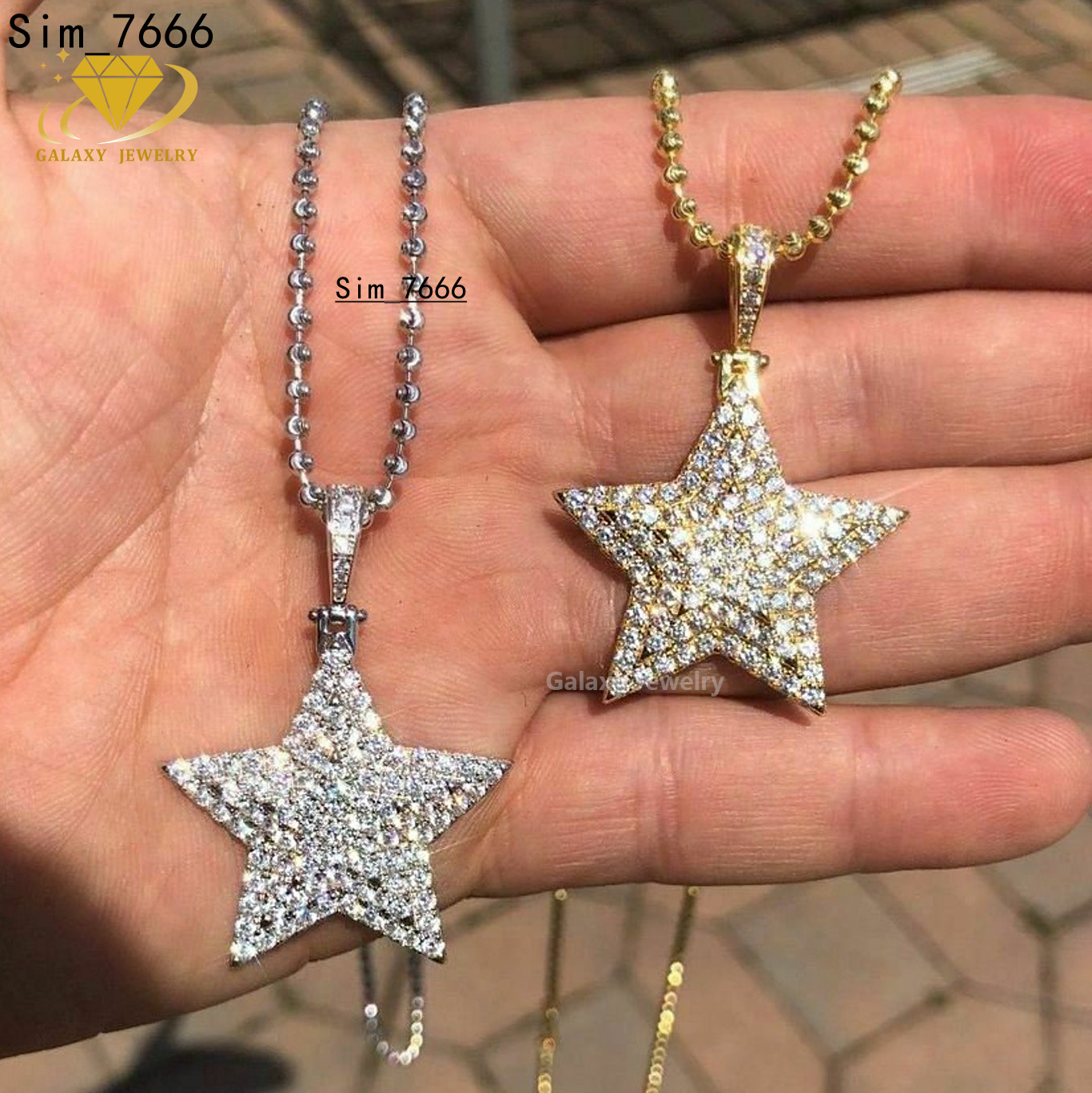 Passes Diamond Tester Bling Jewelry Charm Hip Hop Iced Out 925 Sterling Silver VVS Moissanite Custom Star Diamond Pendant