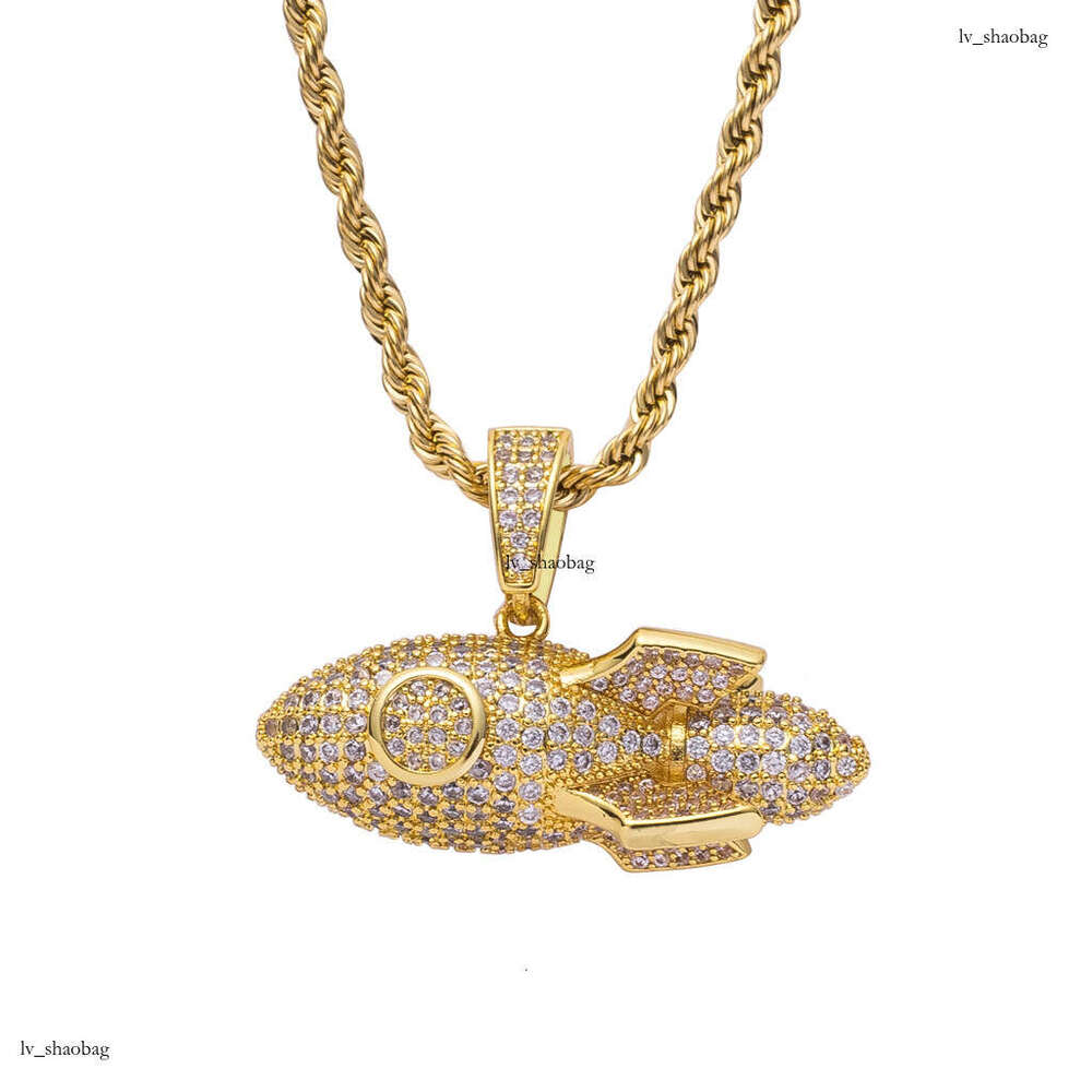 Personalized Necklace Rocket Micro-Paved Moissanite chain Men's Hip-Hop Pendant
