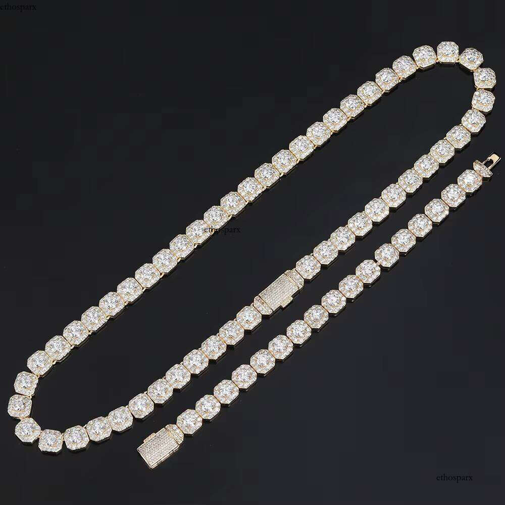 Wholesale Cluster Tennis Sier Bling Cz Iced Out Chain Necklace for Women