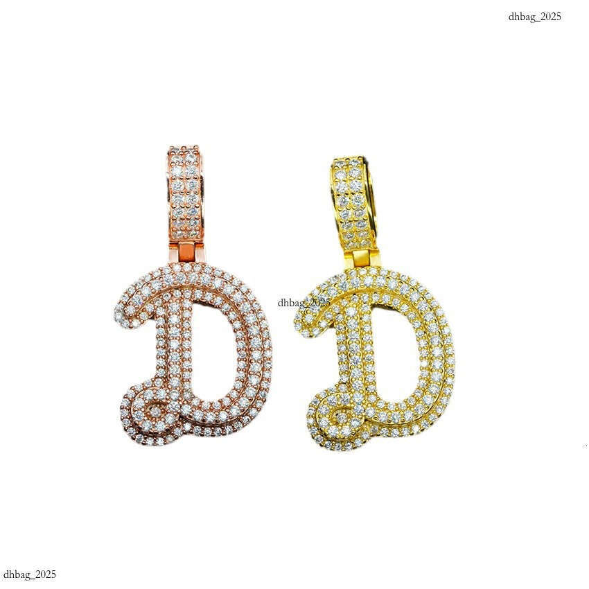 Hip-Hop Personality Iced Out VVS Letter Full Inlaid D Color Moissanite Necklace Pendant 111