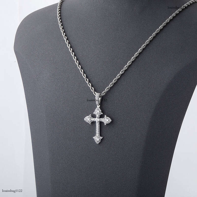 Unique Cross Pendant Full Moissanite chain Temu Necklace Jewelry