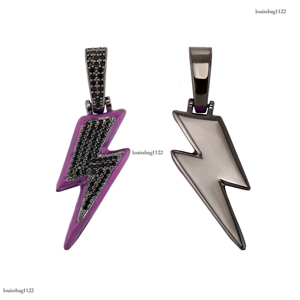 Live Colorful Full Dia Luminous Lighing Hip-Hop Pendant Men's Trendy Necklace Sterling Silver Inlaid Moissanite chain