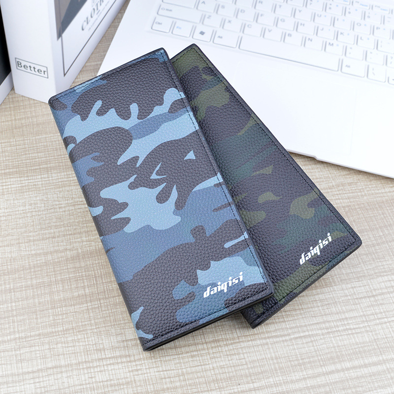 New Men's Wallet Long Wallet Fashion Luxury Bag Camouflage Multi-card Slot Wallet Large Capacity Soft Designer Bag Leather Wallet Suit Bag