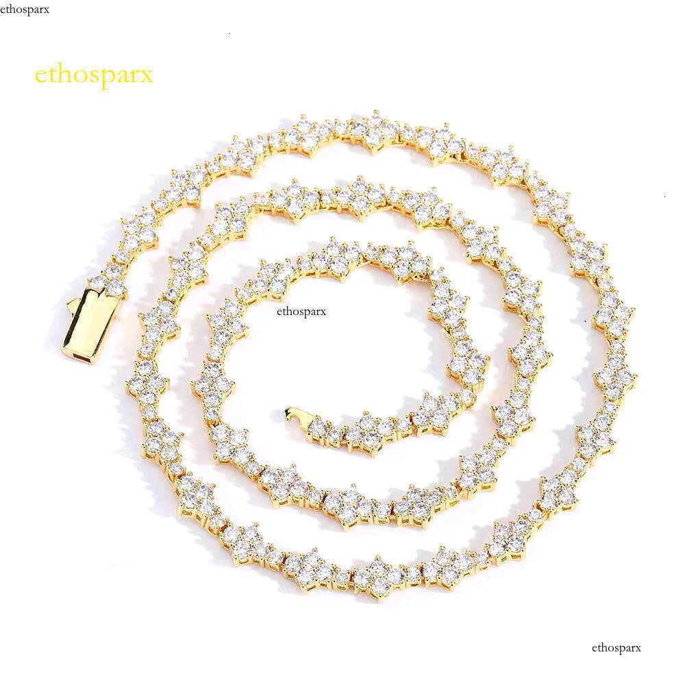 NUOYA 6.5mm Hip Hop Jewelry Sier Plated for Women Bling Dia Tennis Chain Necklace