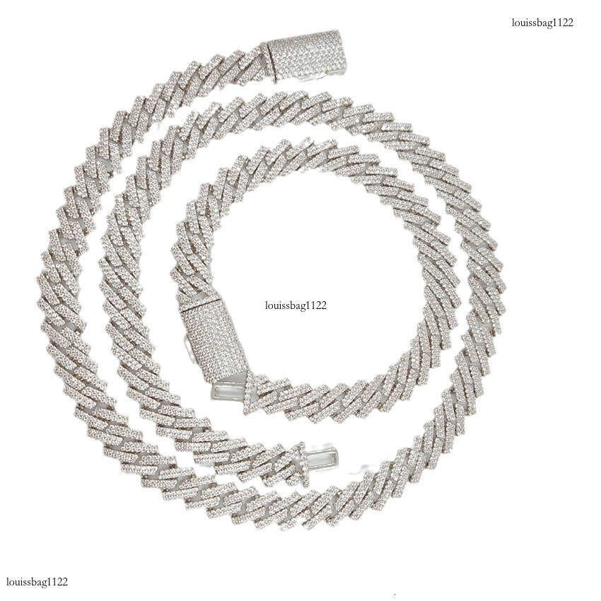High-end Trendy Hip-hop 10mm Double Row Dia Chain Men and Women Street fashion Dia-encrusted Cuban Necklace