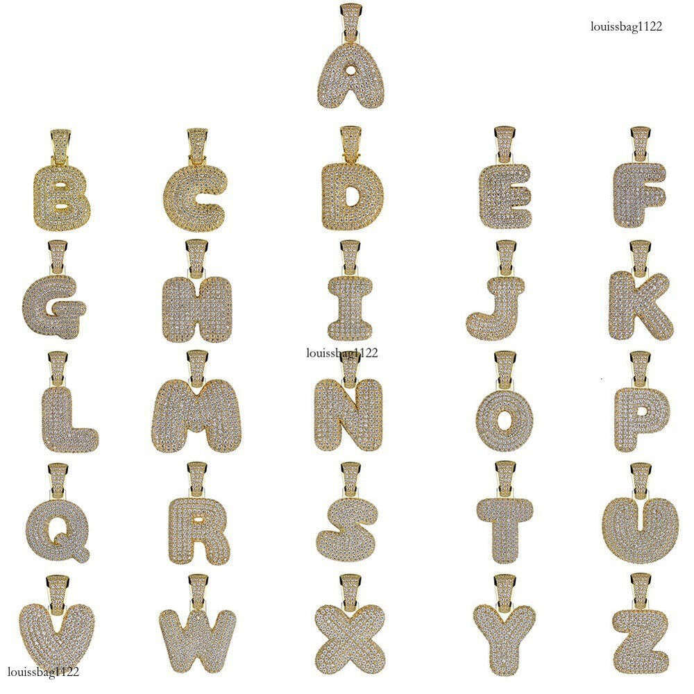 Hip Hop 26 English Letters Pendant Unisex Trendy Brand Moissanite chain Necklace
