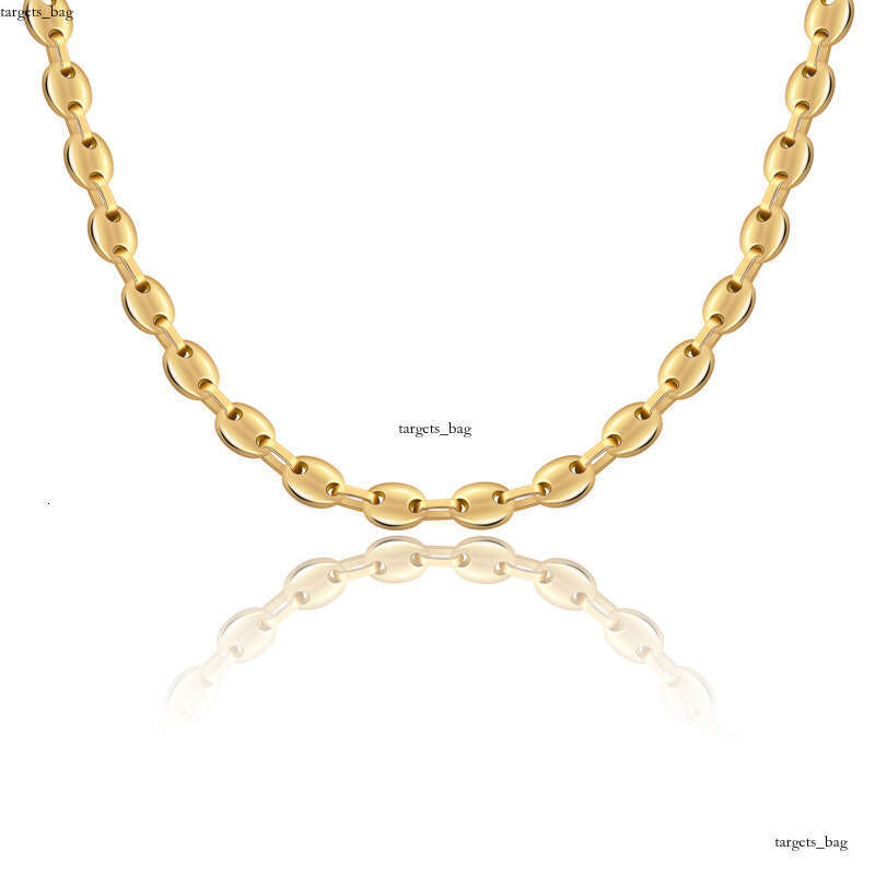 Stainless Button Hip-Hop Real Gold Plated Titanium Steel Necklace Unisex Clavicle Chain Choker